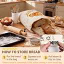 Beeswax Bread Bags Natural Beeswax-Lined Cotton Storage Reusable Sourdough bread bags Bakery Essentials Freshness Keeper for Homemade (2 Pack)