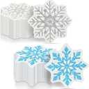 Honoson 100 Pcs Snowflake Napkins Bulk 3 Ply Christmas Paper Napkins 6.5 x 6.5 Inch Winter Silver Blue Snowflake Cocktail Guest Hand Towels for Christmas Winter Holiday Dinner Party Supplies