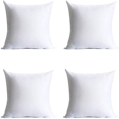 Calibrate Timing 20 x 20 inches Pillow Inserts, Set of 8 Hypoallergenic Brushed Microfiber Liner Down Alternative Filled Square Cushion Throw Pillow