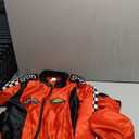 Mens RaceCar Driver Costume, Racing Car Driver Jumpsuit with Hat Set One Piece Racing Suit Adult Halloween Outfit (Large, Red-Black)