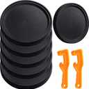 Eaasty 6 Pack 5 Gallon Plastic Bucket Lids with 2 Plastic Bucket Lid Opener Leak-Proof Seal Fits 3.5-7 Gal Pails for Pet Food, Paint, Industrial & Home Storage(Black)