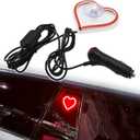 Car Interior Atmosphere Lights, Love Heart Shape Neon LED Window Light with for Valentine's Day Vehicle Decor, LED Ambient Light, Unique Car Interior Accessories to Express Yourself (Red)