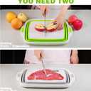 2 Pack Collapsible Cutting Board, Foldable Dish Tub with Draining Hole, Portable Chopping Board with Colander, 3 in 1 Multifunction Camping Sink for Washing Dish, Bowl, Vegetables and Fruit, 15.8 Inches X 12.4 Inches