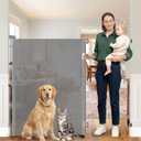 Reinforced 52" Extra Tall Pet Gate for Doorway, Jump-Resistant & Prevent Crawling Underneath Retractable Dog Gates Indoor, 0-55" W Retractable Baby Gate for Doorway, Safety Extra Tall Cat Gate, Gray