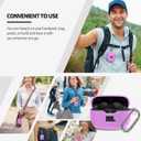 for JBL Vibe Beam/JBL Vibe Beam 2/ JBL Vibe 200TWS Case Cover, Silicone Scratch Resistant Logo Visible Cover Compatible with JBL Vibe 200TWS & Beam & Beam 2 Charging Case with Carabiner-Purple