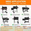 Hisencn 23"- 35" Adjustable Ash Pan/Drip Pan for Chargriller 5050 5072 5650 2121 2123 2222 2823 2828 3070 200157 Charcoal Grills, River Charcoal Grill, Charbroil 17302056, with 2 Pack Hangers