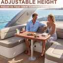 Height Adjustable Boat Table Set 18"x34" Burlywood Color Tabletop