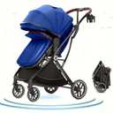 Baby Stroller Bassinet 3 in 1 Stroller Newborn,Convertible Portable Strollers for Toddler Infant, Foldable Stroller with One Hand,Reversible Seat,Extra Storage (Blue)