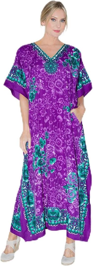 Miss Lavish London Women's Kaftans- Stylish Caftans for Women (Medium, 601-purple)