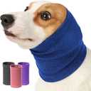 Nanaki Dog Calming Hoodie Quiet Head Cover Sleeves - Ear Covers Hood for Noise Bath, The Grooming and Force Drying Head Protection for Anxiety Relief and Calming Dog Neck and Ear Warmer (Large, Blue)