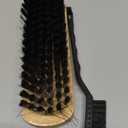 Leather & Textile Shine Brush by TAKAVU, Durable Soft Nylon Bristles, Included Detailing Cleaning Brush, Unique Concave Design Wood Handle for Car Interior Seat Carpet Upholstery Couch Boots Shoes