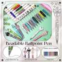 Tondiamo 24 Pcs Rhinestone Beadable Pens Bulk Diamond Glitter Bling Fancy Pen for Beaded Cute Assorted Ballpoint Kit for DIY Office Craft Making Supplies for Teachers Birthday Gift (Rainbow Color)