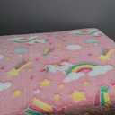 MeMoreCool Glow Pink Unicorn Foldable Floor Mattress for Kids, Trifold Nap Mat for Toddlers, Portable Daycare Sleeping Futon or Floor Bed, 57x22 Inch