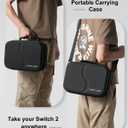 [Upgraded Compact]Carrying Case for Nintendo Switch 2 All in One Case with Dock, Hard Shell Portable Travel Carry Bag for Switch 2, Pro Controller, 18 Game Cards and Other Accessories (Grey)