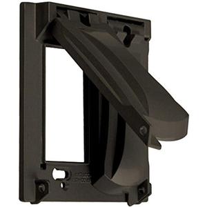 Hubbell-Bell MX2050Z Two Gang Two Device Flat Metal Weatherproof Receptacle Cover, Bronze