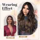Vigorous Clip in Hair Extensions Black&Dark mix light brown Hair Extensions Clip ins 4PCS Thick Synthetic Wavy hair for Women