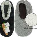 BenSorts Fuzzy Slipper Socks for Women Funny House Slippers with Grips (L)