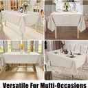 Smiry Rectangle Table Cloth Linen Textured, Waterproof Spillproof Anti-Wrinkle Burlap Tablecloth, Washable Decorative Fabric Table Cover for Dining, Party, Banquet, 52 x 70 Inch, Beige