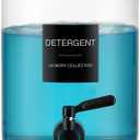 Glass Laundry Detergent Dispenser, 128 oz / 3.5L Fabric Softener Dispenser for Laundry Room Organization, Detergent Holder with 304 Spigot, Glass Soap Container (Black)