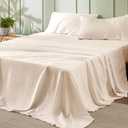 Bedsure Sheet Set - 4 Pieces Soft Queen Size Sheets - Breathable & Cooling - Hotel Luxury - Easy Care Polyester Microfiber Bedding for Women, Men, Beige  Size 81x96"