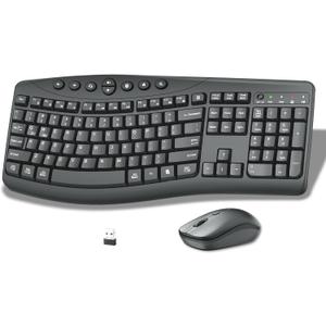Wireless Keyboard and Mouse Combo, Quiet Ergonomic Curved Keys(Graphite)