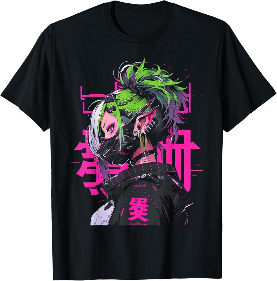 Techwear Harajuku T-Shirt (Small, Black)