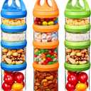 Portable Stackable Food Storage Containers for Snacks Formula Powder and Drinks Twist Lock System Airtight Leak-proof BPA and Phthalate Free Blue Green and Orange