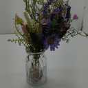 LUEUR Artificial Faux Flowers in Vase-Fake Purple Transvaal Daisy and Dandelion Flowers with Vase for Spring Decor Arrangement Decor Home Coffee Table Decor Dining Room (Violet-white)