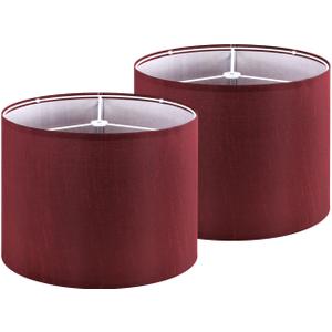 GOSO 13" Burgundy Red Lamp Shades Faux Silk, Set of 2 Medium Victorian Lamp Shades for Table Lamps Floor Lamps,13 ×13 ×10 IN (Spider) Lampshades Replace,Night Stand Light for Bedroom Required Assembly