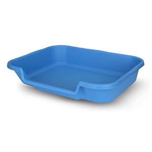 KittyGoHere Senior Cat Litter Box 1 Pack, Large Blue Low Entrance Kitty Litter Box, Sized for Cats Comfort, Perfect for Senior and Arthritic Cats, Made in USA