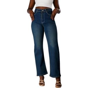 Flattering High-Waist Jeans for Women –Stretchy Premium Denim, Slimming Straight & Wide-Leg Fit, Petite to Plus Sizes