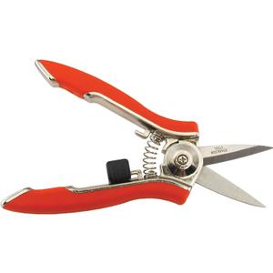 Dramm Colorpoint Stainless Steel Compact Garden Pruning Shears, Hand Pruner, Garden Clippers, with Heavy Duty Blade and Easy Grip Handle, Red
