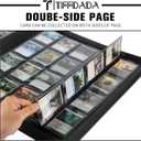 Premium Trading Card Binder,20 Pocket, Holds Up to 2000 Cards with Ringless 50 Double-Sided Sleeves, Label Design with a Pen, Side Loading Card Collection Album Folder with Zipper for TCG,Sports Cards
