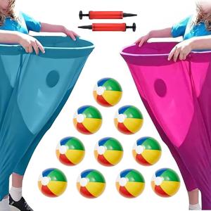 Granny Pants Yard Game, Outdoor Games for Adults, with 10 Inflatable Balls & 2 Air Pumps (Random Colors),The Ultimate Family Reunion Backyard Party Games (Pants: Blue & Red)