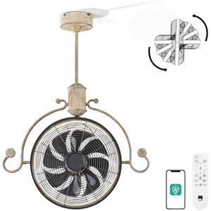 Orison Outdoor/Indoor Garage Ceiling Fan, 6 Speed Ceiling Mounted Plug-In Cord Garage Fan with Remote&APP, Manual Vertical Rotation