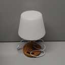 Cordless Touch Table Lamp, 4000mAh Rechargeable Small Desk Lamp with 3 Color Temperatures & Stepless Dimming, Portable LED Bedside Lamp for Bedroom, Living Room, Patio & Camping, Wood Grain