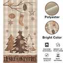 2 x Croar Merry Christmas Pine Tree Dining Table Runner, Xmas Buffalo Plaid Wood Ornament Burlap Kitchen Decoration, Winter Holiday Farmhouse Indoor Outdoor Home Decor Party Supply 13 x 72 Inches