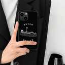 ZHEGAILIAN Compatible with iPhone 14 Plus Case, Never Better Skeleton Cases, Tempered Glass Back+Soft Silicone TPU Shock Protective Case for Apple