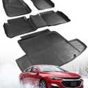 Floor Mats for Chevy Malibu: 2016 2017 2018 2019 2020 2021 2022 2023 2024 2025 All Weather TPE Black Automotive Car Accessories for Chevrolet Malibu 16-25 (Set of 4 Mats)