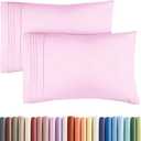 Standard Pillow Cases Set of 2 - Ultra-Soft Hotel Quality Pillowcase Covers - Comfy & Wrinkle Free - Stain and Fade Resistant - Machine Washable Pillow Protectors - 2 Piece Set - Standard Light Pink