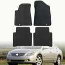 GXARTS Custom Fit Velour Carpet Floor Mats Fit for Nissan Altima 2007 2008 2009 2010 2011 2012 S SE SL SR - Front & Rear 4-Piece Set, Clip-Secured Anti-Shift Design, Black