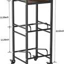 2 Tiers Water Rack Top Storage Shelf with 4 Wheels - Space Saving Dispenser Stand 5 Gallon Water Storage Rack Bottle Jug Holder Organizer/Lockable&Removable Casters/Kitchen Office Garage