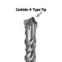 3/8 x 23.6 inch SDS Max Rotary Hammer Drill Bit, 10x600mm Carbide Tip Masonry Drill Bit,Concrete Drill Bit for Masonry, Brick, Stone, Concrete (Length :600mm / 23.6 inch, 10mm (3/8 in) Diameter)