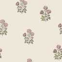 17.3393.7 Vintage Floral Wallpaper Retro Rose Flower Contact Paper for Cabinets Self Adheisve Floral Wallpaper for Bedroom Accent Wall Cabinets (Beige)