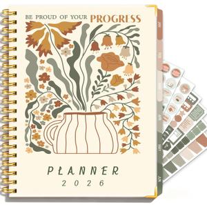 Large 2026 Planner  Weekly & Monthly Planner Organizer from January 2026 - December 2026, 8.5"x11" Aesthetic Daily Agenda Planning Book with Pocket, Stickers & Tabs for Women Students Office, A4 Size