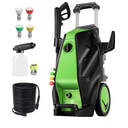Pressure Washer, Power Washer with 4 Quick Connect Nozzles, High Pressure Cleaning Machine with Foam Cannon for Cars/Fences/Driveways/Patios/Home Cleaning (Green)