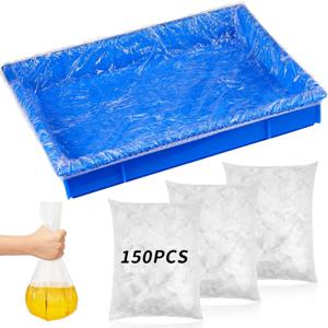 Tondiamo 150 Pieces Disposable Rabbit Cage Liner Plastic Bunny Cage Liner Bag Clear Guinea Pig Cage Liner Leak Proof Plastic Cage Liners for Hedgehog Hamster Small Animals Litter Pan