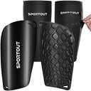 Sportout Soccer Shin Guards - Shin Guards Soccer Kids Youth Adult Protective Shin Pads with Sleeves and Insert Pocket for Boys Girls for Age 4-6, 6-8, 8-10,10-12,12-14,14-Adult, M