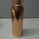 Handcrafted 100% Ayurvedic Pure Copper Water Bottle with Lid for Drinking 34oz Durable Leakproof, BPA-Free Copper Water Flask with Hammered Finish & Travel Friendly Design for Gym Office Home Travel