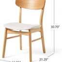 Modern Dining Chairs for Family: Set of 2 Fabric Cushioned Seats - 220 lbs Weight Capacity Solid Rubberwood Legs - Easy Assembly Light Beige for Kitchen & Apartment, Standard